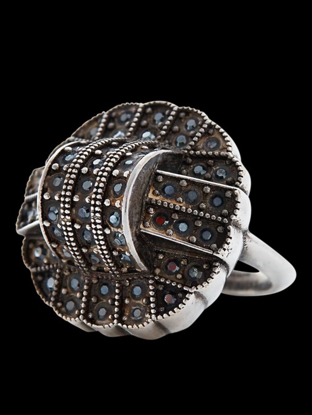 New RALPH LAUREN COLLECTION  Crystal Silver-Tone Cocktail Ring